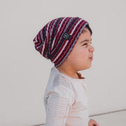 Maroon Stripes | Cozy Ribbed Knit Beanie - Beanies