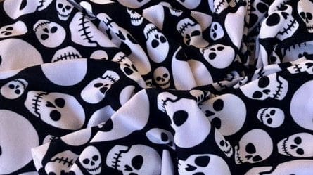 Multiple Color Choices | Jersey Knit Burp Cloths - Black/White Skulls - Burp Cloth