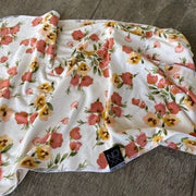 Multiple Color Choices | Jersey Knit Burp Cloths - White Neutral Floral - Burp Cloth