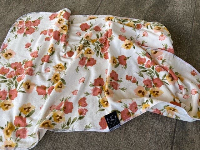 Multiple Color Choices | Jersey Knit Burp Cloths - White Neutral Floral - Burp Cloth