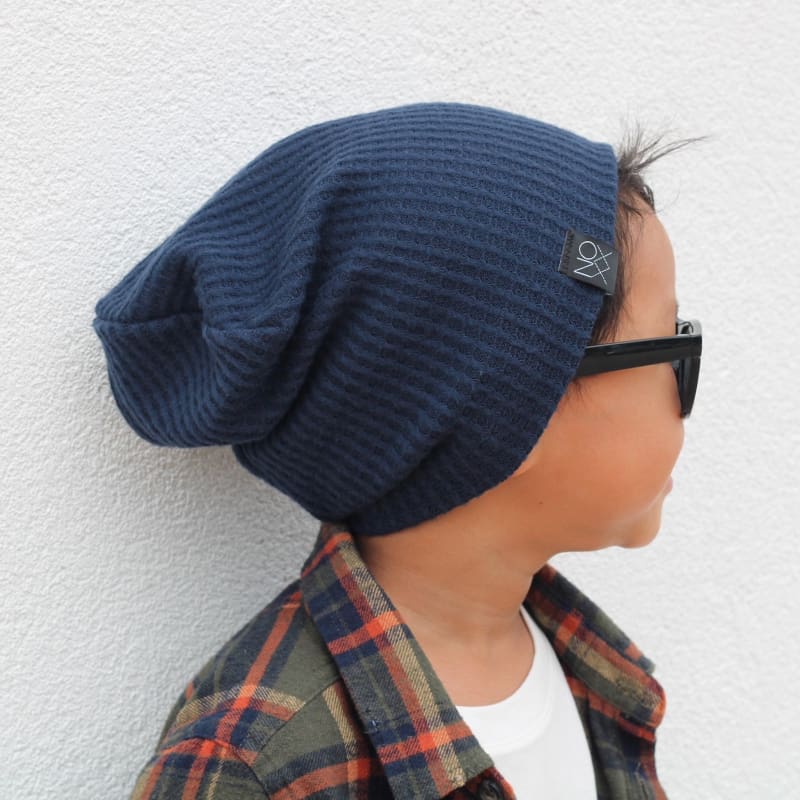 Navy | Cozy Waffle Knit Beanie - Beanies