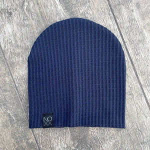 Navy | Cozy Waffle Knit Beanie - Beanies