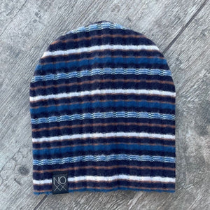 Navy Stripes | Cozy Ribbed Knit Beanie - Beanies