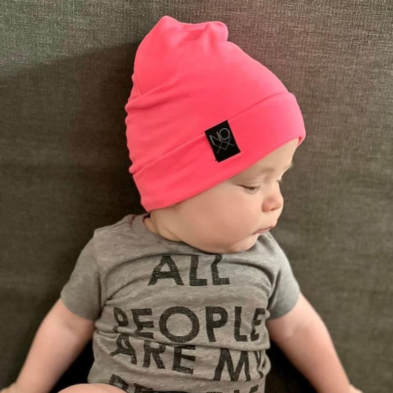 Noxx Neon Pink New Jersey Knit Beanie Infant