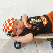 Orange Checkered | Jersey Knit Beanie - Beanies