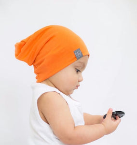 Orange | Jersey Knit Beanie - Beanies