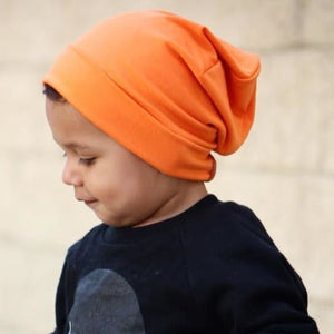 Orange | Jersey Knit Beanie - Beanies