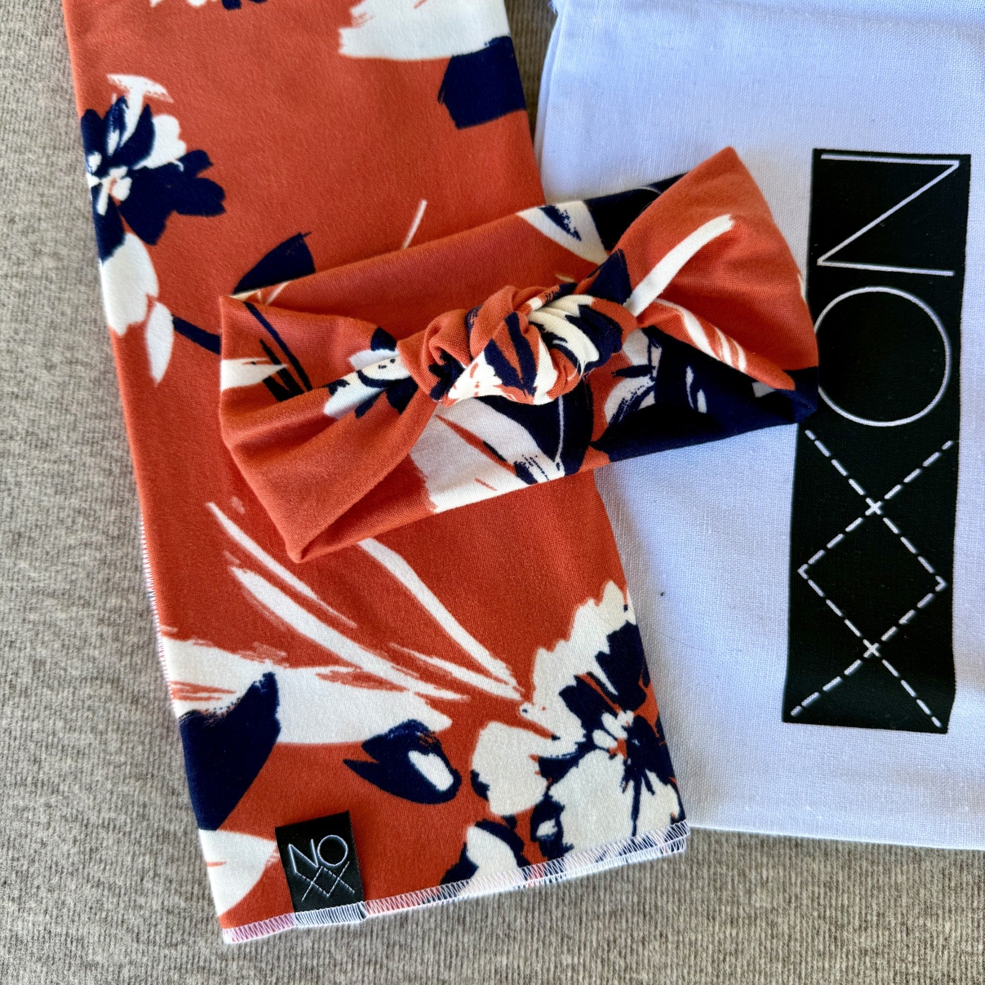 Orange/Navy Floral | Newborn or Infant Bundle