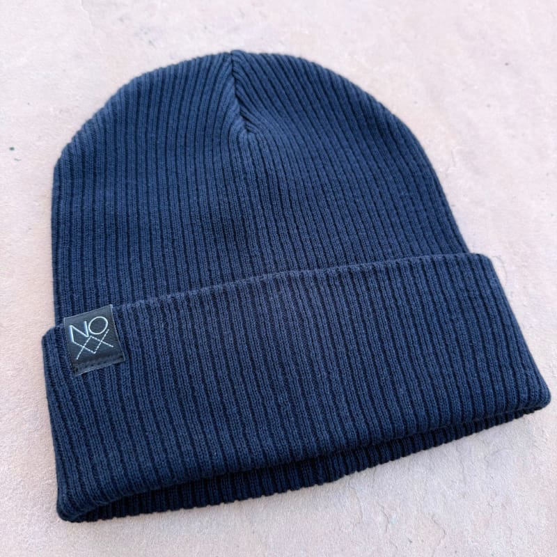 Organic Cotton Cuff Knit Beanie - Navy - Beanies