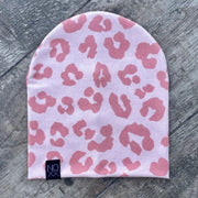 Peachy Pink Cheetah | Sweater Knit Beanie - Beanies