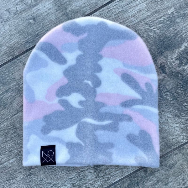 Pink/Gray Camo | Cozy Sweater Knit Beanie - NOXX