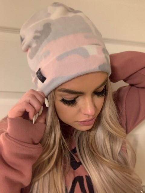 Pink Camo | Cozy Sweater Knit Beanie - Beanies