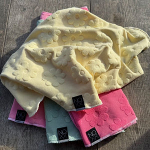 Pink Daisy Flowers | Baby Blanket + Lovie Bundle - blankets