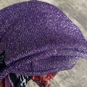 Plum Foil Sparkle | Sweater Knit Beanie - Beanies