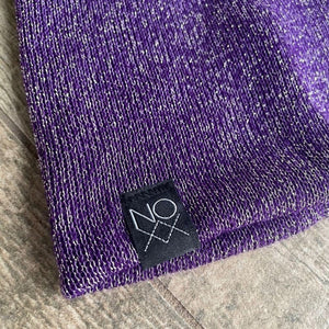 Plum Foil Sparkle | Sweater Knit Beanie - Beanies