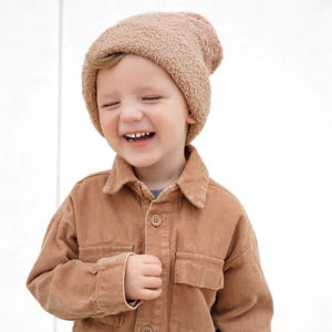 Plush Teddy Beanie | Tan - Beanies