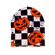 Pumpkin Checkered | Jersey Knit Beanie - Beanies
