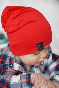 Red | Jersey Knit Beanie - Beanies