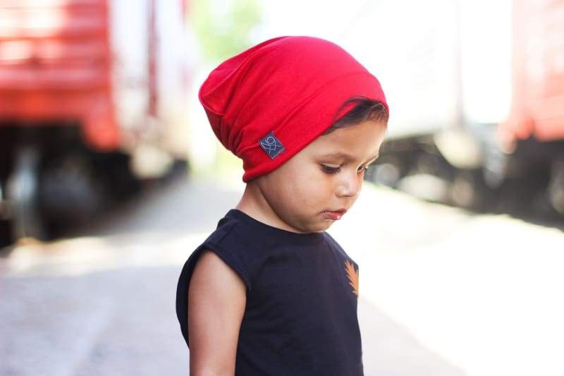 Red | Jersey Knit Beanie - Beanies