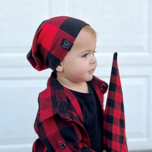 Red/Black Buffalo Plaid | Newborn or Infant Bundle - blankets