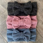 Solid Colors | Ear Warmer Bow Headbands - Toddler / Winter Mauve - Headbands