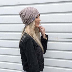 Speckled Rose | Cozy Sweater Knit Beanie - Beanies