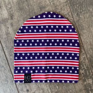 Stars & Stripes | Jersey Knit Beanie - Beanies