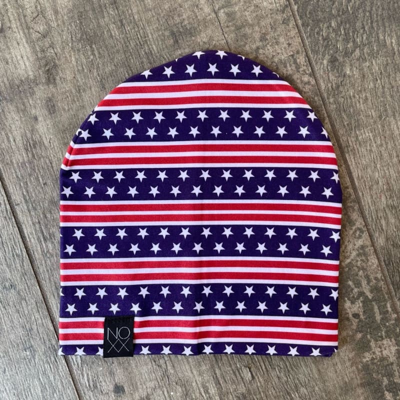 Stars & Stripes | Jersey Knit Beanie - Beanies