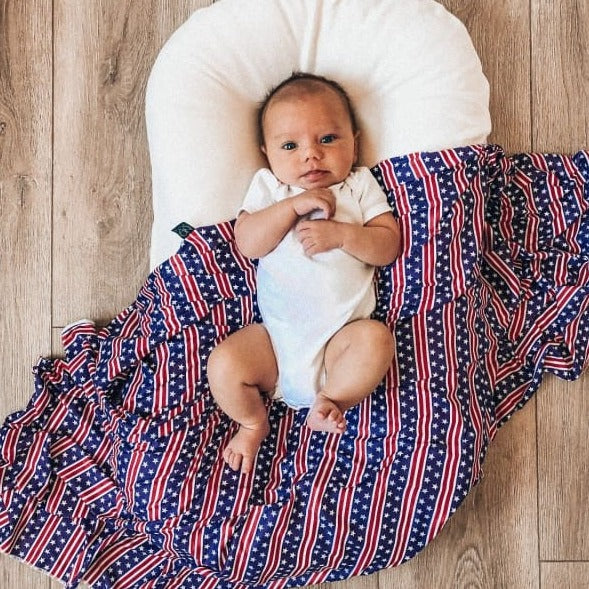 Stars & Stripes | Swaddle or Kids Throw Blanket - blankets