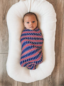 Stars & Stripes | Swaddle or Kids Throw Blanket - blankets