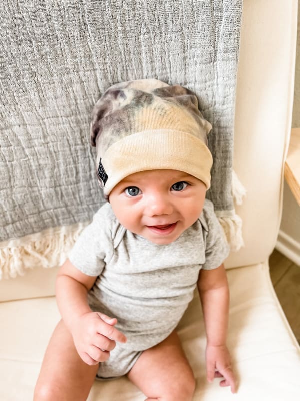 Tan Tie-Dye | Sweater Knit Beanie - Beanies