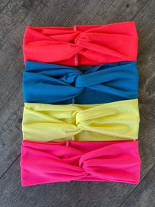 Twisted Turban Headbands (Multiple Color Choices) - Neon Pink - Headbands