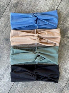 Twisted Turban Headbands (Multiple Color Choices) - Slate Blue - Headbands