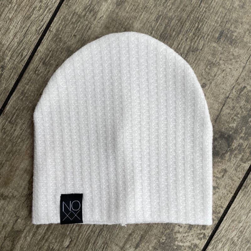 White | Waffle Knit Beanie - Beanies