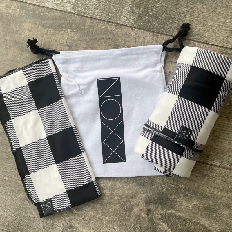 White/Black Buffalo Plaid | Newborn or Infant Bundle - blankets