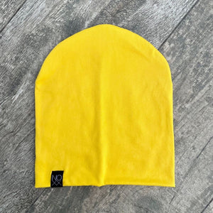 Yellow | Brushed Jersey Knit Beanie - Beanies