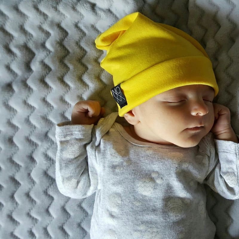 Yellow | Brushed Jersey Knit Beanie - Beanies