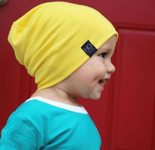 Newborn - Yellow | Jersey Knit Beanie - Beanies