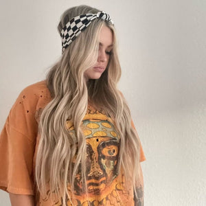 Black Checkered | Knotted Headband - Headbands