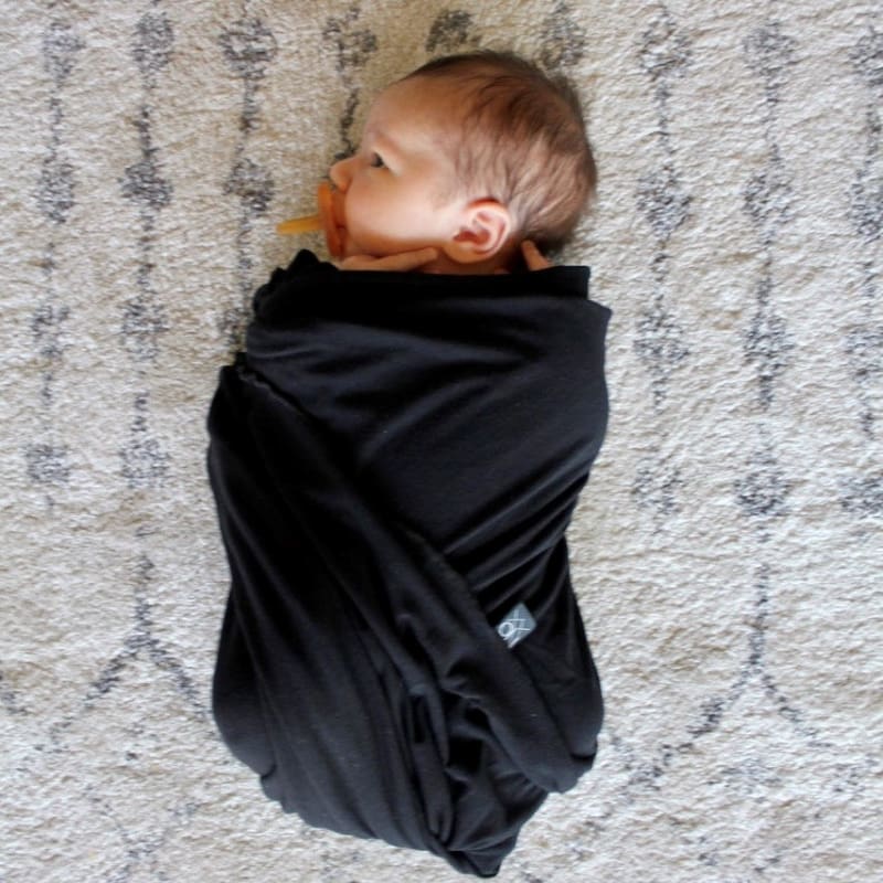 Black Jersey Knit | Swaddle/Baby Blanket - Swaddle/Baby Blanket Size - blankets