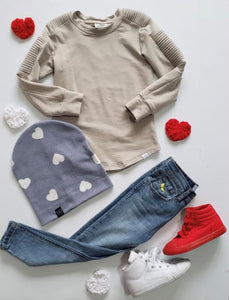 Blue Hearts | Cozy Sweater Knit Beanie - Beanies