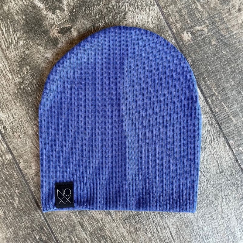 Blue | Ribbed Knit Beanie - Beanies