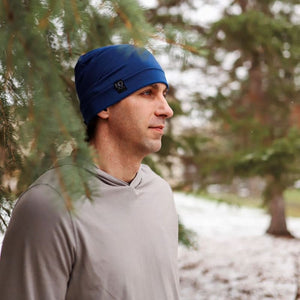 Deep Denim Blue | Jersey Knit Beanie - Beanies