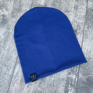 Deep Denim Blue | Jersey Knit Beanie - Beanies