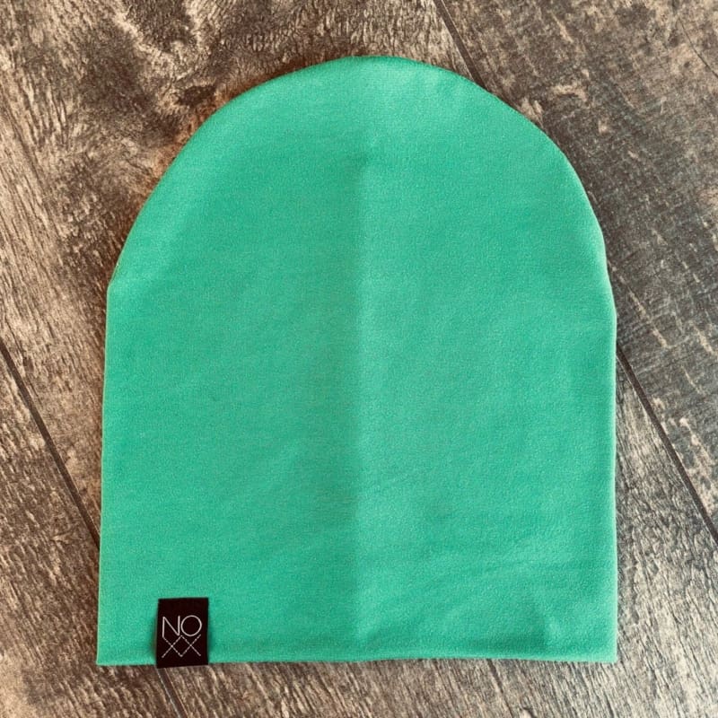 green jersey knit beanie