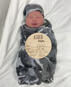 Heather Gray Camouflage | Swaddle or Kids Throw Blanket - blankets