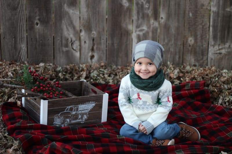 Light Green Buffalo Plaid | Cozy Sweater Knit Beanie - Beanies