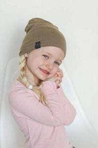 Light Olive | Jersey Knit Beanie - Beanies