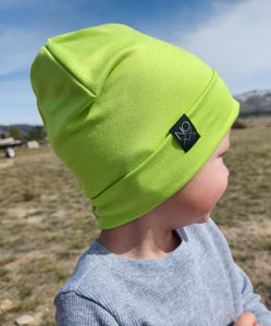 Lime | Brushed Jersey Knit Beanie - beanies