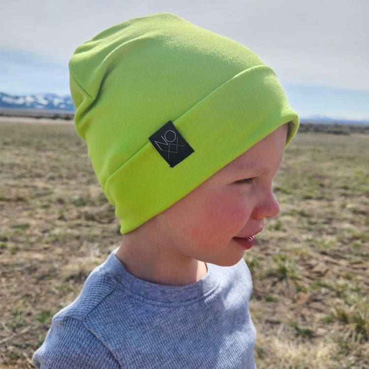 Lime | Brushed Jersey Knit Beanie - beanies